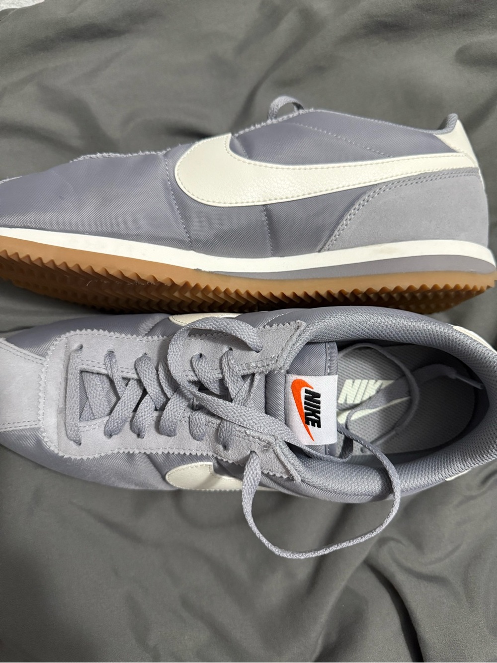Nike Cortez Light Gray & White Retro Runner with Gum Outsole